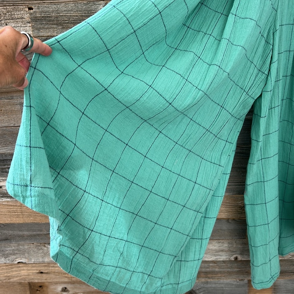 NWOT Free People Lunar Cove Wide Leg Pants in Blue Combo Size XS - Picture 8 of 12